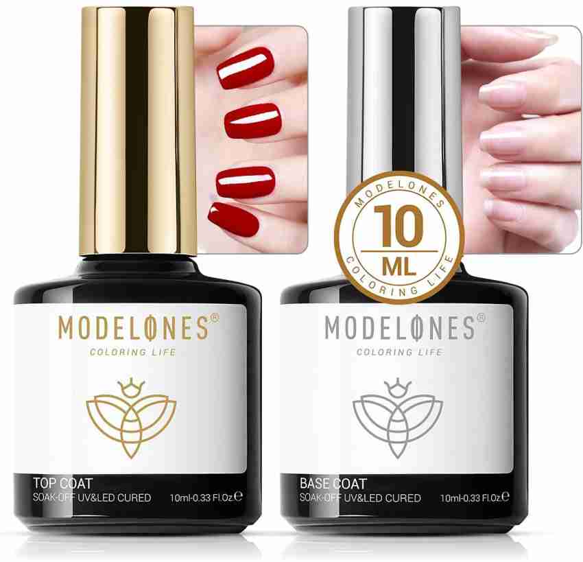 Modelones Matte & Shine Top Coat High Glossy With Base Gel Set - (0.33oz*3)