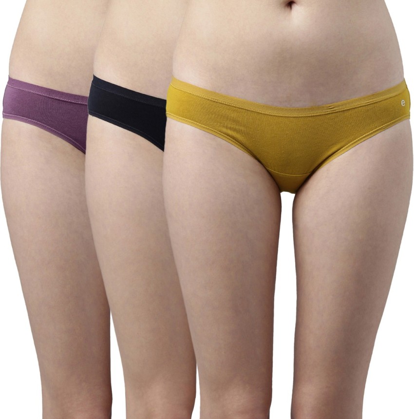 Buy Enamor CB01 Antimicrobial Full Coverage, Low Waist Cotton Bikini Panty  Pack of 3 - Multi-Color online
