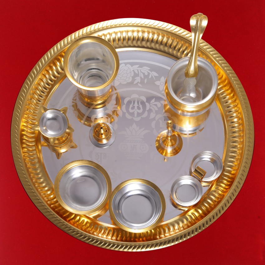 Gold plated hot sale pooja set