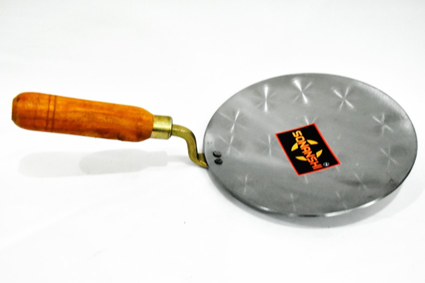 Iron Tawa with Wooden Handle Roti chapatis Lohakhand Desi tawa