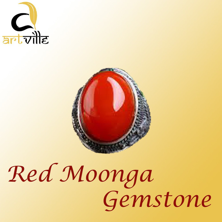 Moonga stone top ring design