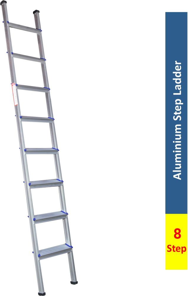 Homewell 8 Step Blue Aluminium Step Straight Ladder Aluminium