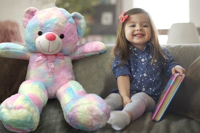 Multi colored best sale teddy bear