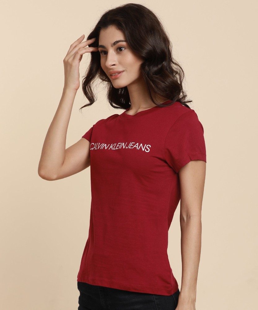 Calvin klein red t shirt clearance womens