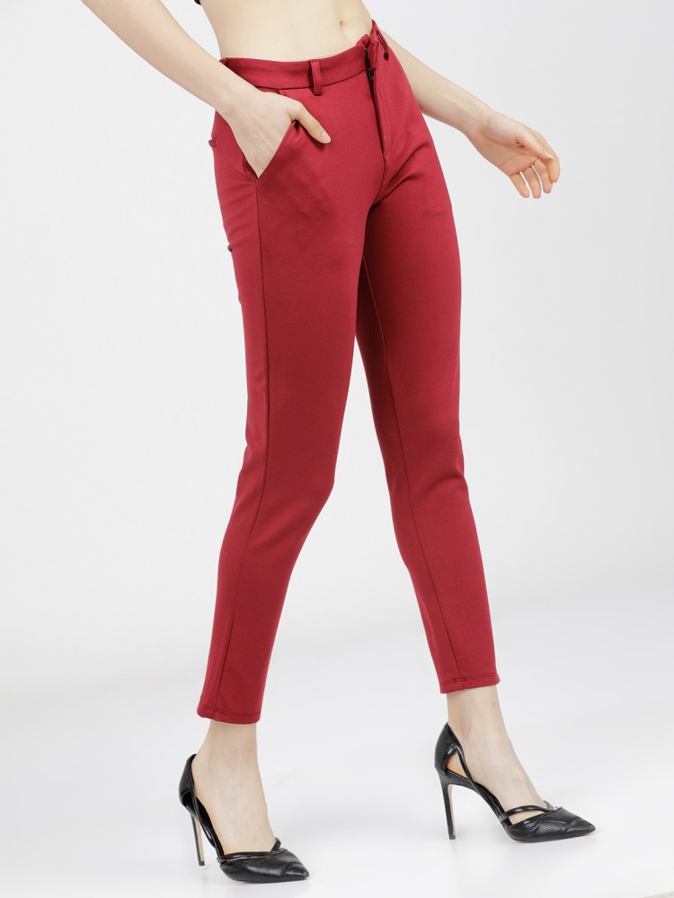 Buy Tokyo Talkies Beige Tapered Fit Trouser for Women Online at Rs