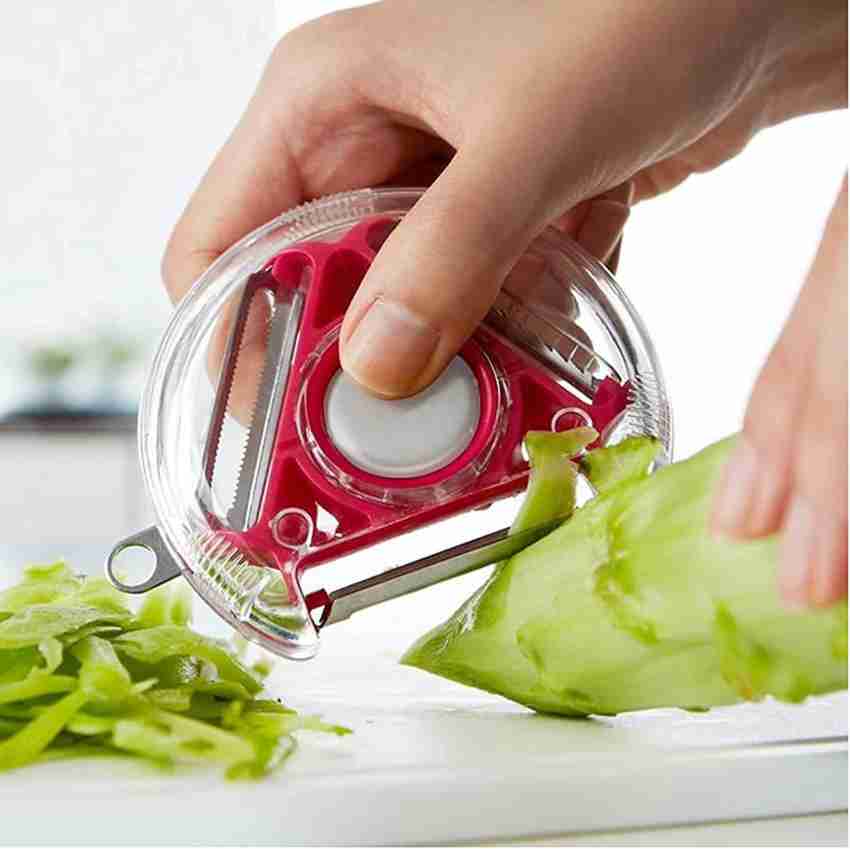 Vegetable And Fruit Peeler, Julienne Peeler, 3 In 1 Multifunction Rotary  Peeler, 3 Stainless Steel Blades: Serrated, Straight, Julienne. Non-slip  Comf