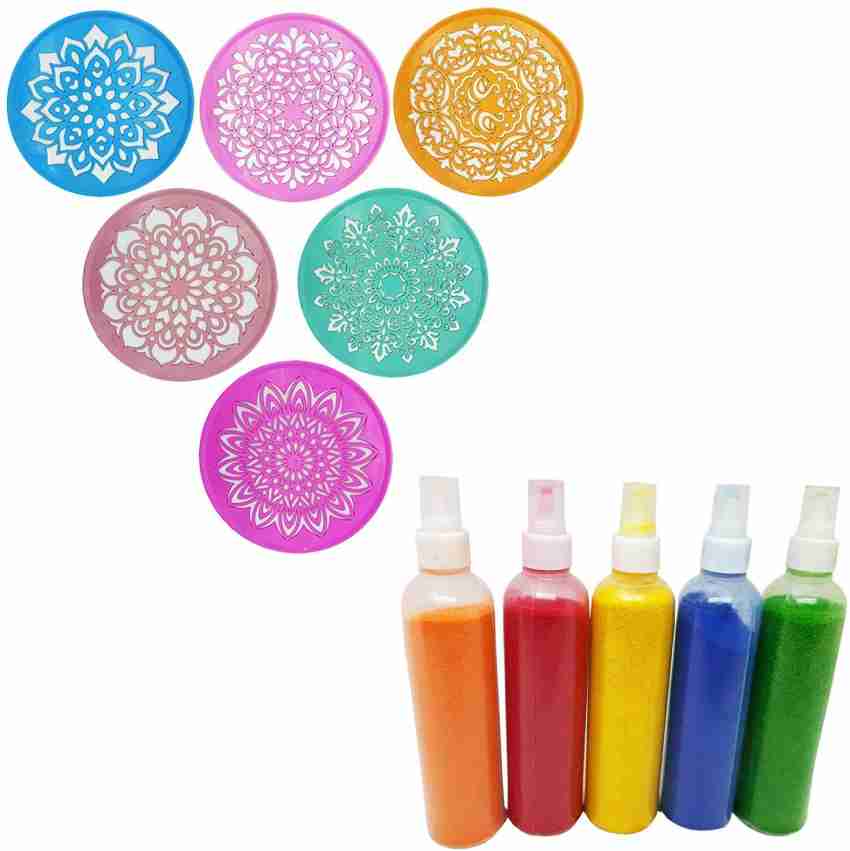 Ascension Rangoli Powder Colors Bottles 480 Grams Diwali Floor Rangoli Art  Ceramic Colours Rangoli Color Powder Rang for Navratri Pongal Pooja Onam