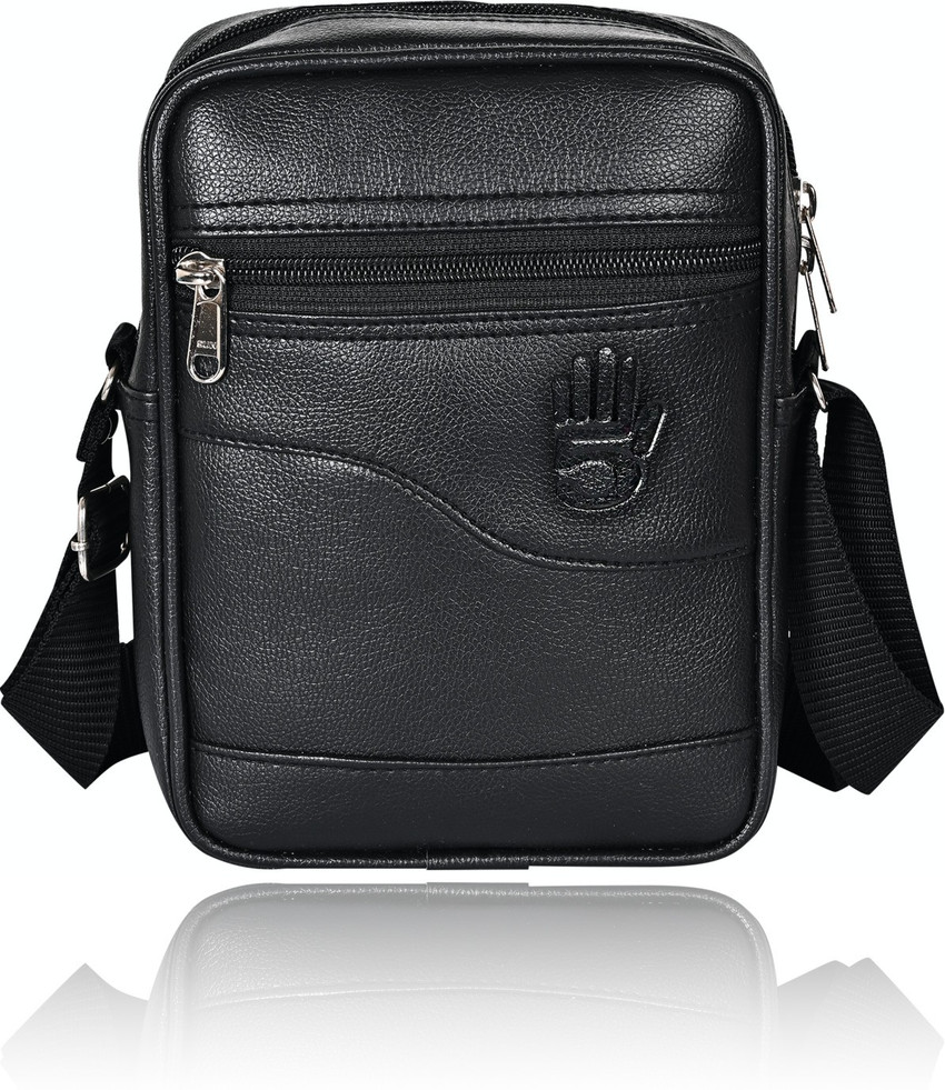 Mens black leather cross body bag hot sale