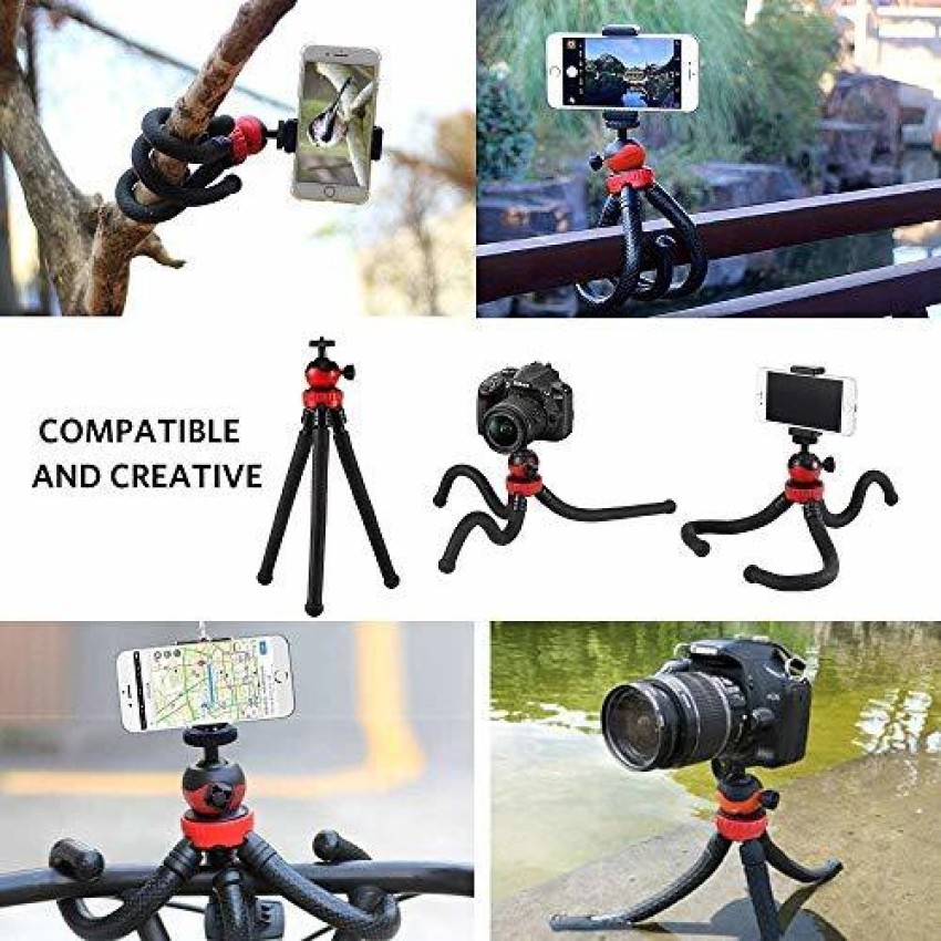 Adofys Flexible Gorillapod Tripod with 360° Rotating Ball Head Tripod for  All DSLR Cameras(Max Load 2 kgs) And Mobile Phones With Free Heavy Duty  Mobile Holder(Black) Tripod - Adofys 