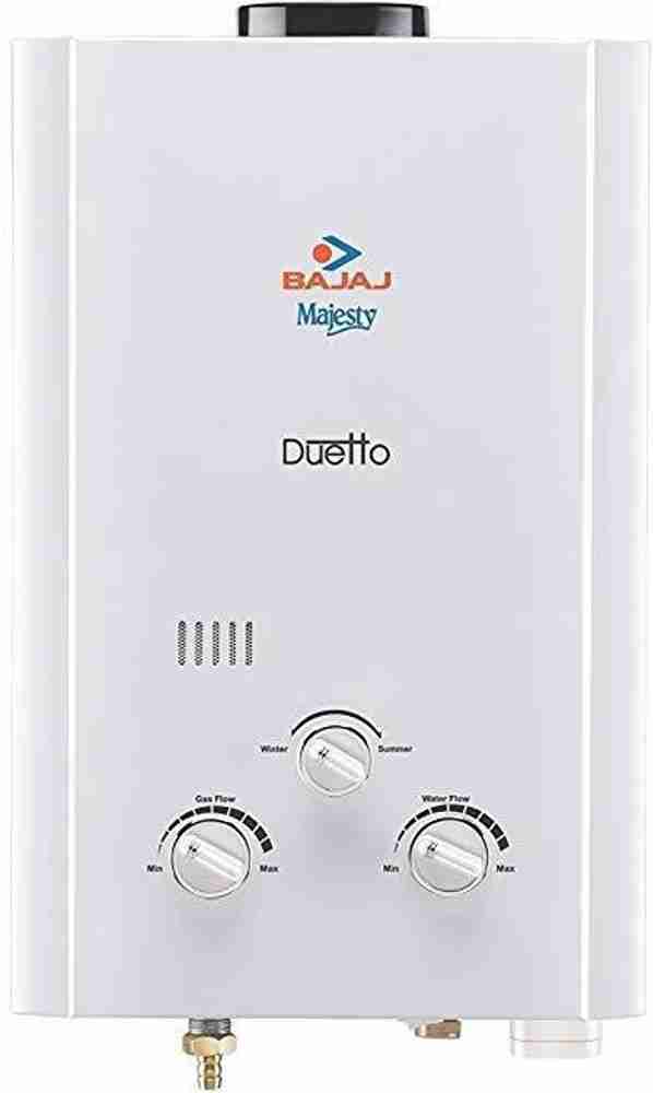 BAJAJ 6 L Gas Water Geyser (MAJESTY DUETTO, White) Price in India - Buy  BAJAJ 6 L Gas Water Geyser (MAJESTY DUETTO, White) online at Flipkart.com
