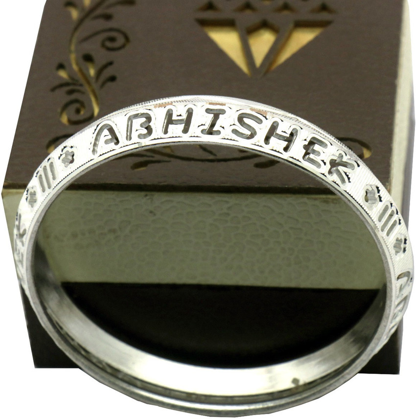 Silver kada for mens with name price shop