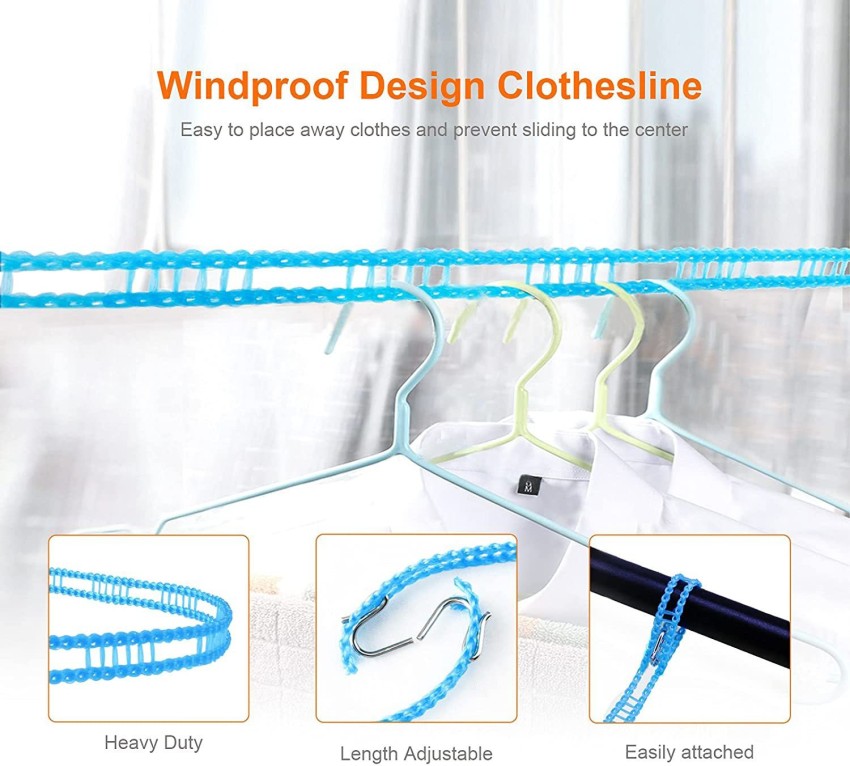 GaxQuly 5 Meters Clotheslines Windproof Clothesline Portable