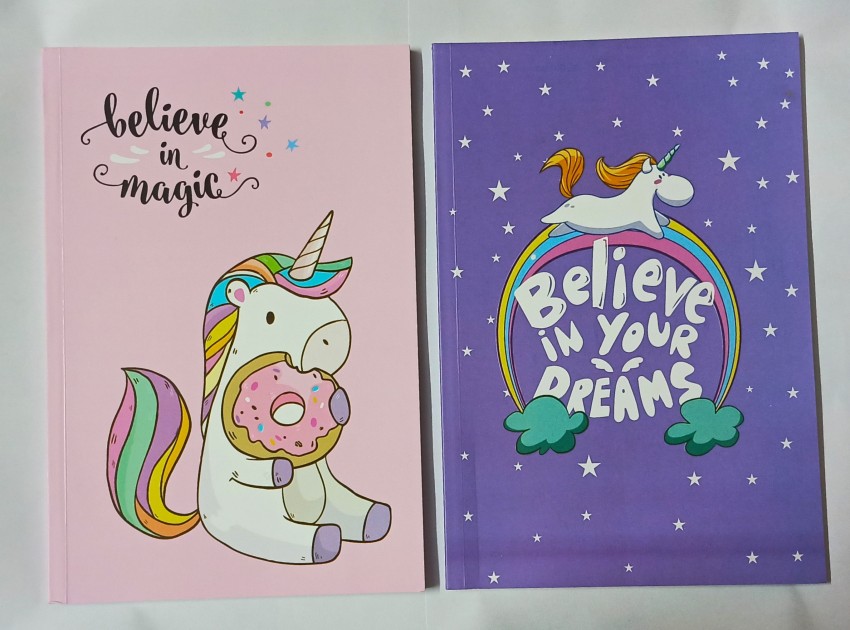 GARV UDYAM BELIEVE IN MAGIC UNICORN NOTEBOOK SET OF 2 DIARIES A5