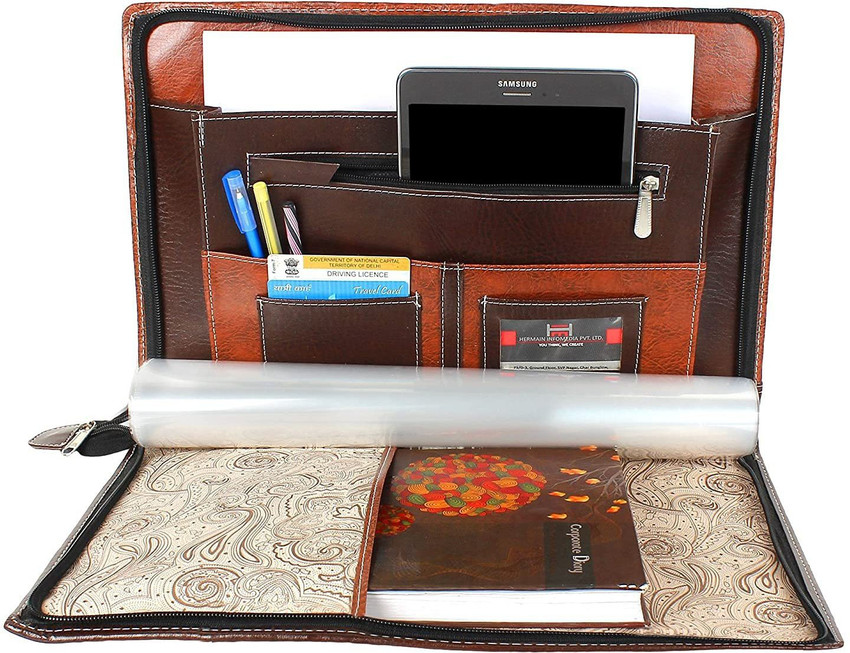 Leather document on sale file bag
