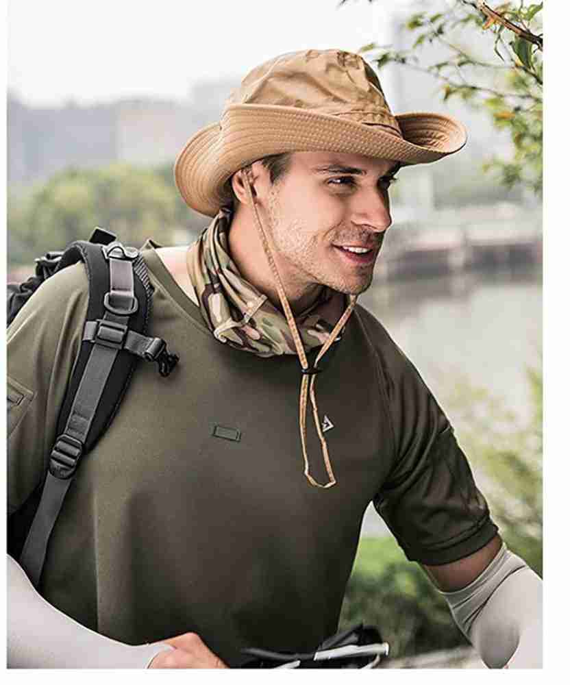 1pc Men's Fisherman Hat, Summer Outdoor Breathable Sun Protection Hat For  Camping, Hiking, Fishing; Suitable For Big Head Circumference, Makes Face  Smaller.