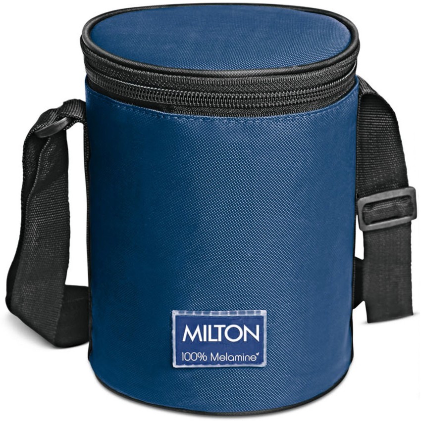 Milton Double Decker Lunch Box Set With 3 Leak Proof Plastic Container (  Blue)