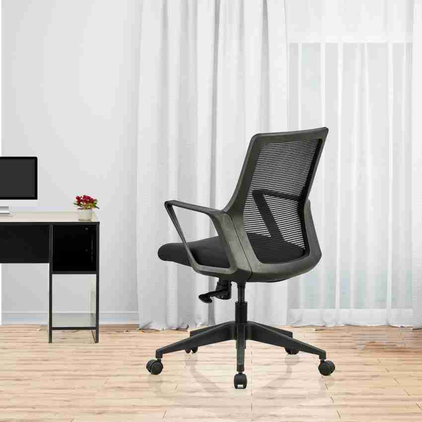 Featherlite Alpha Medium Back Fabric Office Arm Chair Price in