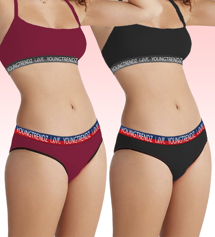 Young trendz Women Hipster Maroon, Black Panty - Buy Young trendz Women  Hipster Maroon, Black Panty Online at Best Prices in India