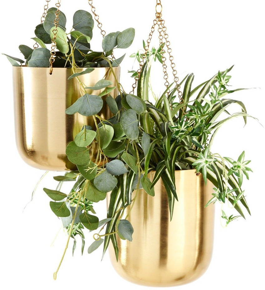 Gold cheap hanging planter