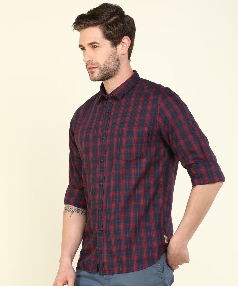 flying machine red check shirt