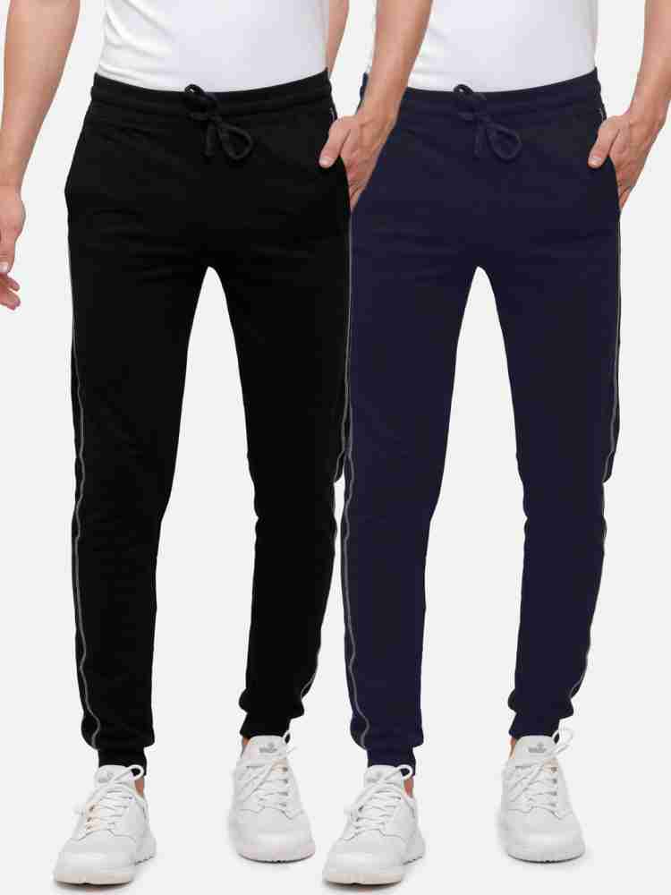 Buy MADSTO Men Black Solid Cotton Blend Track Pants SIZE-XXL