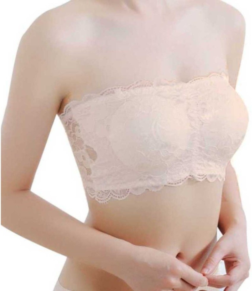 Women's Bra , Lace Tube Strapless & Free Transparent Detachable