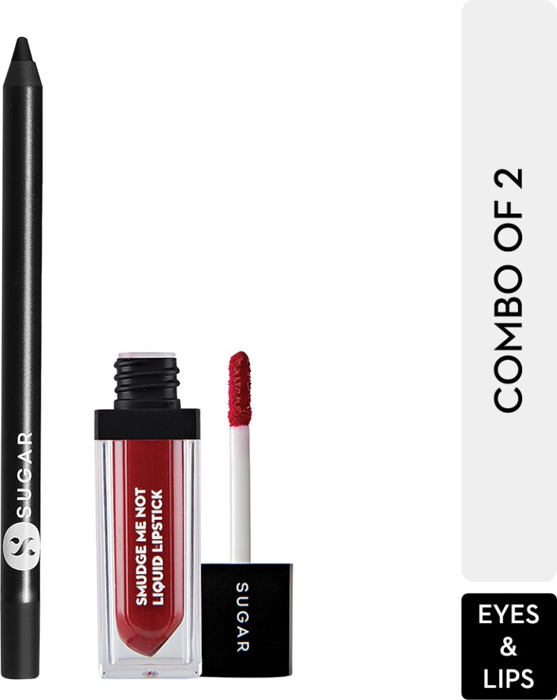 SUGAR Cosmetics Smudge Me Not Liquid Lipstick - 10 Drop Dead Red + Stroke  Of Genius Heavy-duty Kohl - 01 Back To Black, 6 g Price in India - Buy  SUGAR Cosmetics