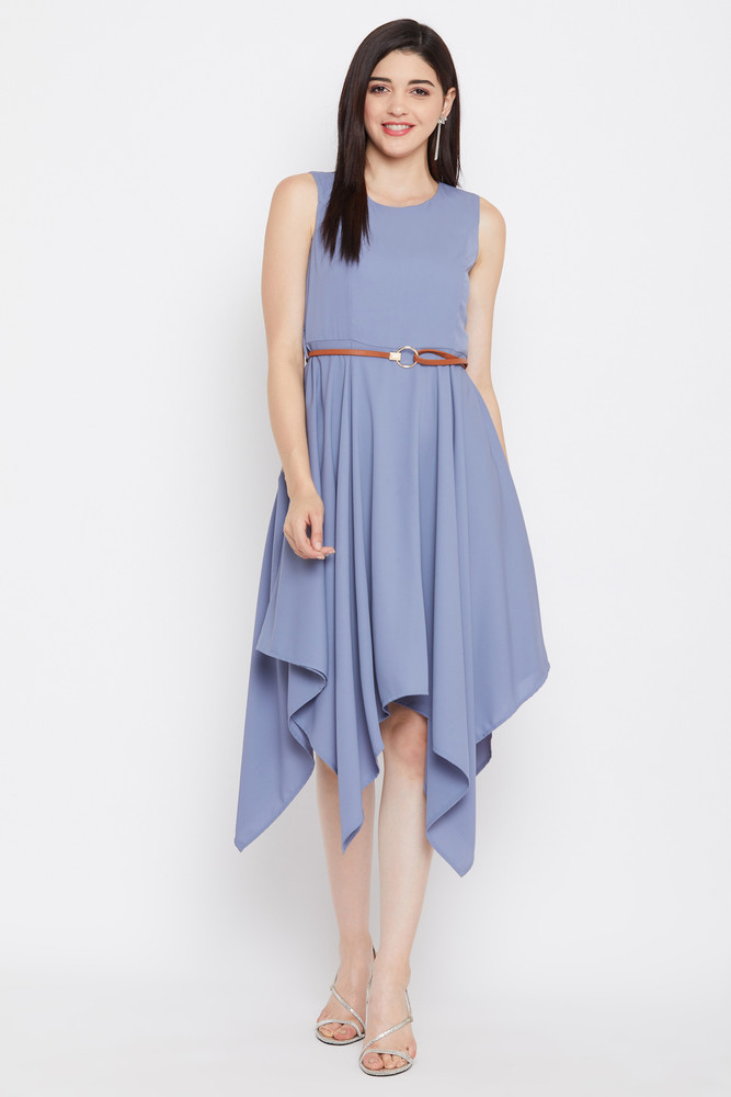 MADAME Women Asymmetric Blue Dress Buy MADAME Women Asymmetric Blue Dress Online at Best Prices in India Flipkart