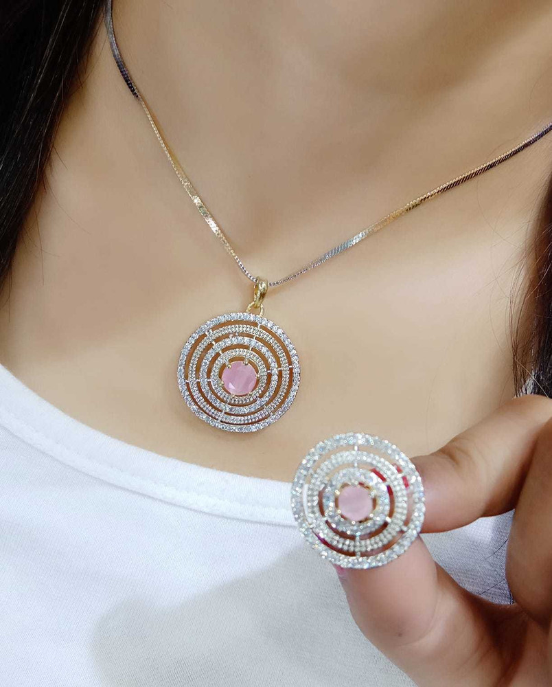 Fancy Dealz Alloy White Pink Jewellery Set Price in India Buy