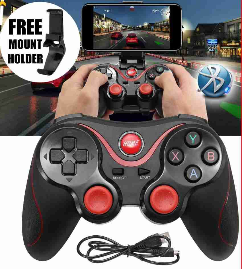 DWN WIRELESS X3 MOBILE GAME CONTROLLER WITH BRACKET BLUETOOTH GAMING  CONTROLLER GAMEPAD FOR ANDROID Support iOS/Android/Smart T.V./ PC PRO BLUETOOTH  GAMEPAD COMPATIBLE SWITCH JOYSTICK BLACK 1PEICE Joystick - DWN 