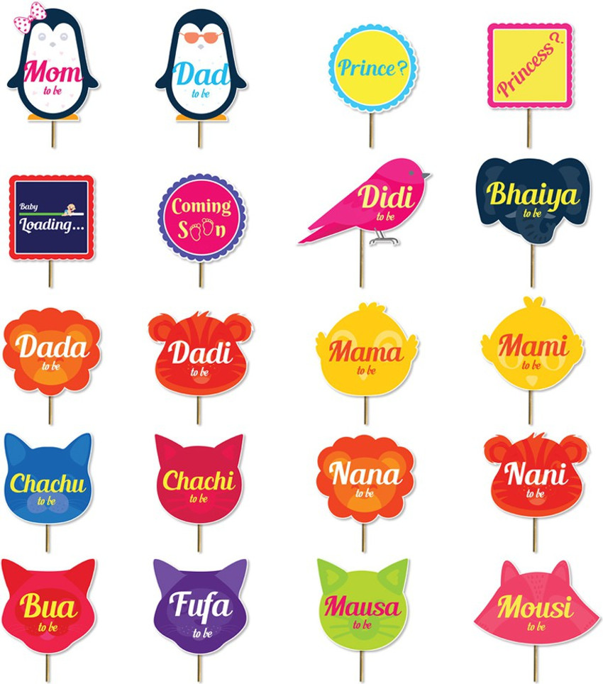 Candourbox Baby Shower Props 20PCs Jumbo Size Props in English