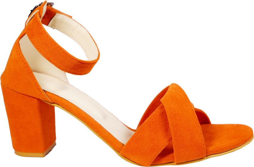 Orange suede heels store