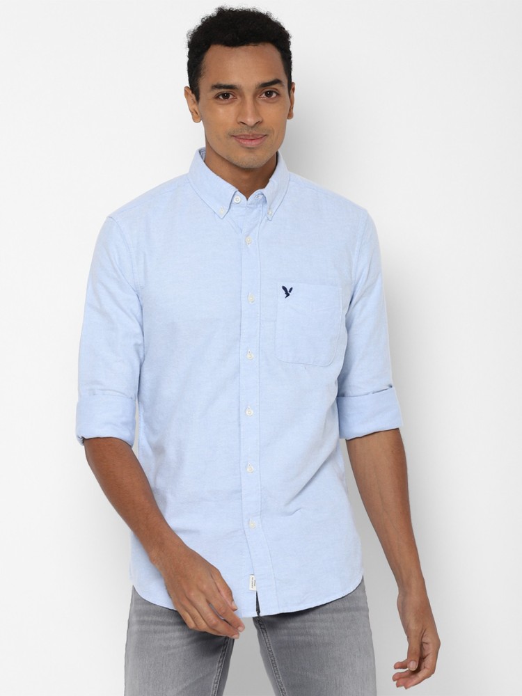 American Eagle Outfitters Men Solid Casual Blue Shirt - Buy American Eagle  Outfitters Men Solid Casual Blue Shirt Online at Best Prices in India |  Flipkart.com