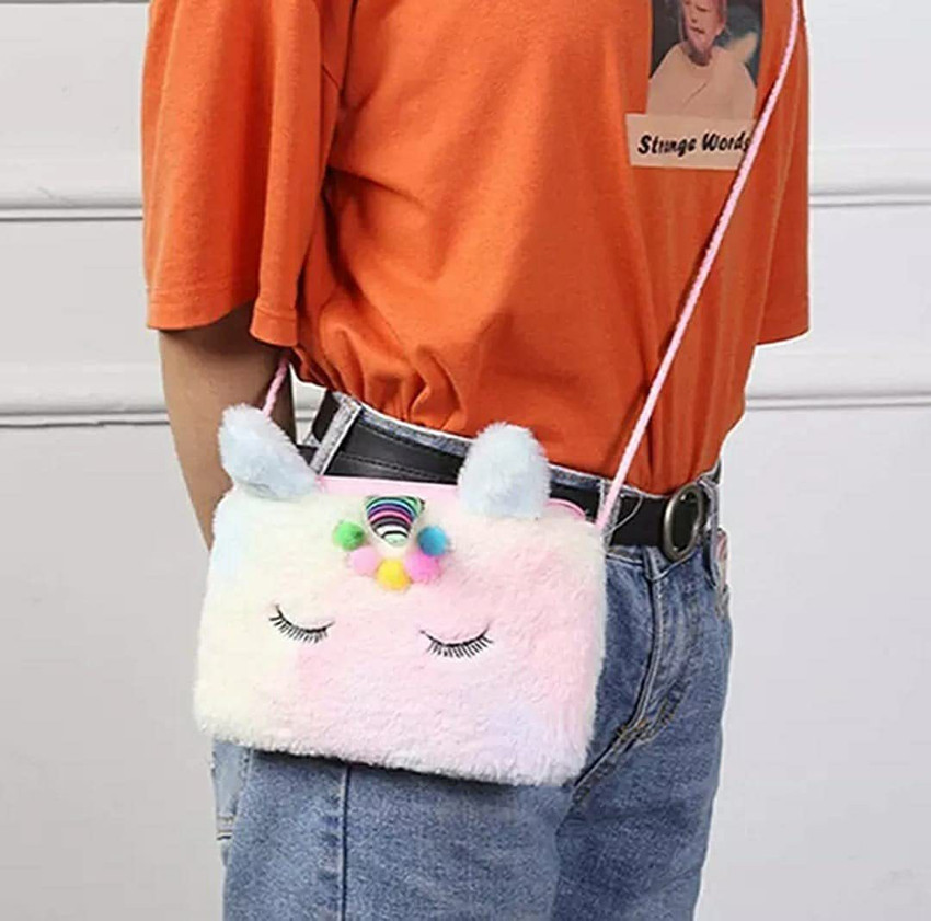 Le Delite Pink Sling Bag Kids Hand bags for girls Sling Bag for girls Coin Purses Gift for kids girl Cute bags for girls Unicorn sling bag baby girls doll sling bag kids handbag cute purse stylish Pin...
