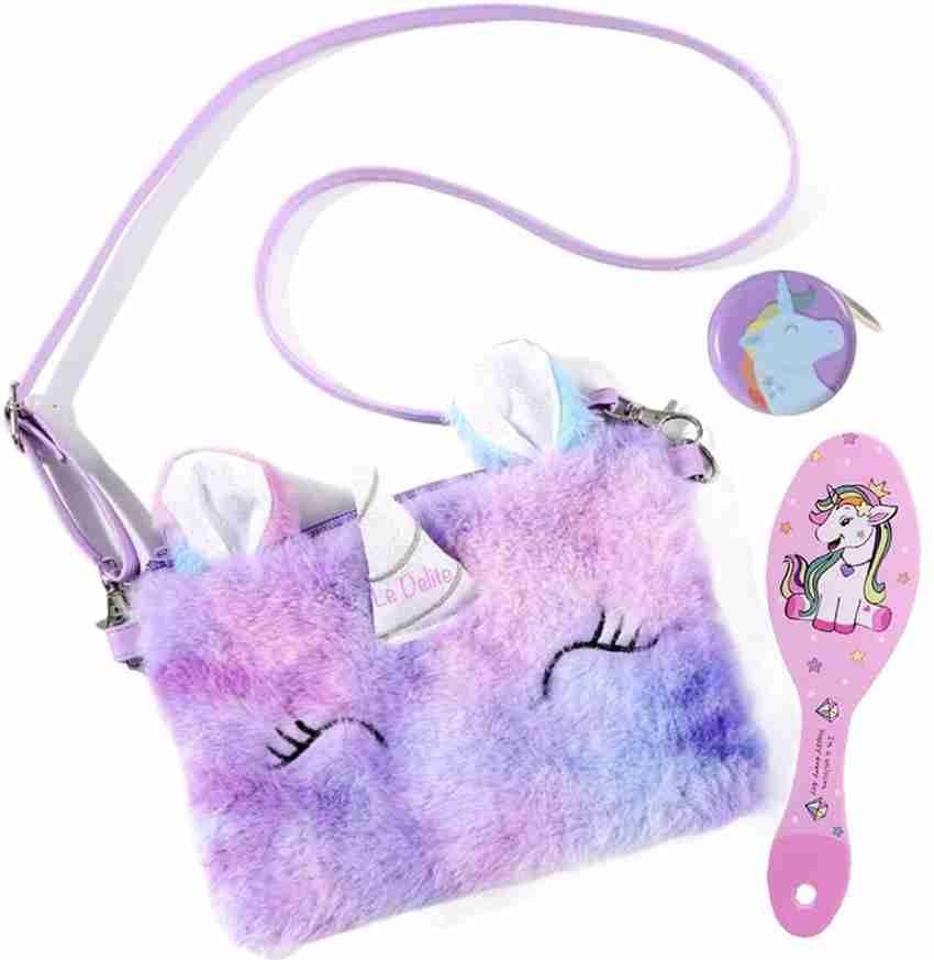 Le Delite Pink Sling Bag Kids Hand bags for girls Sling Bag for girls Coin Purses Gift for kids girl Cute bags for girls Unicorn sling bag baby girls doll sling bag kids handbag cute purse stylish Pin...