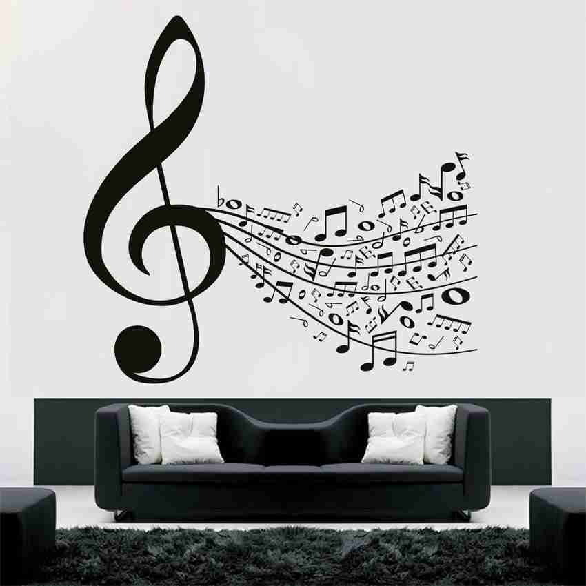 Sticker Hub 81 cm Music Notes Wall Decal Self Adhesive Sticker
