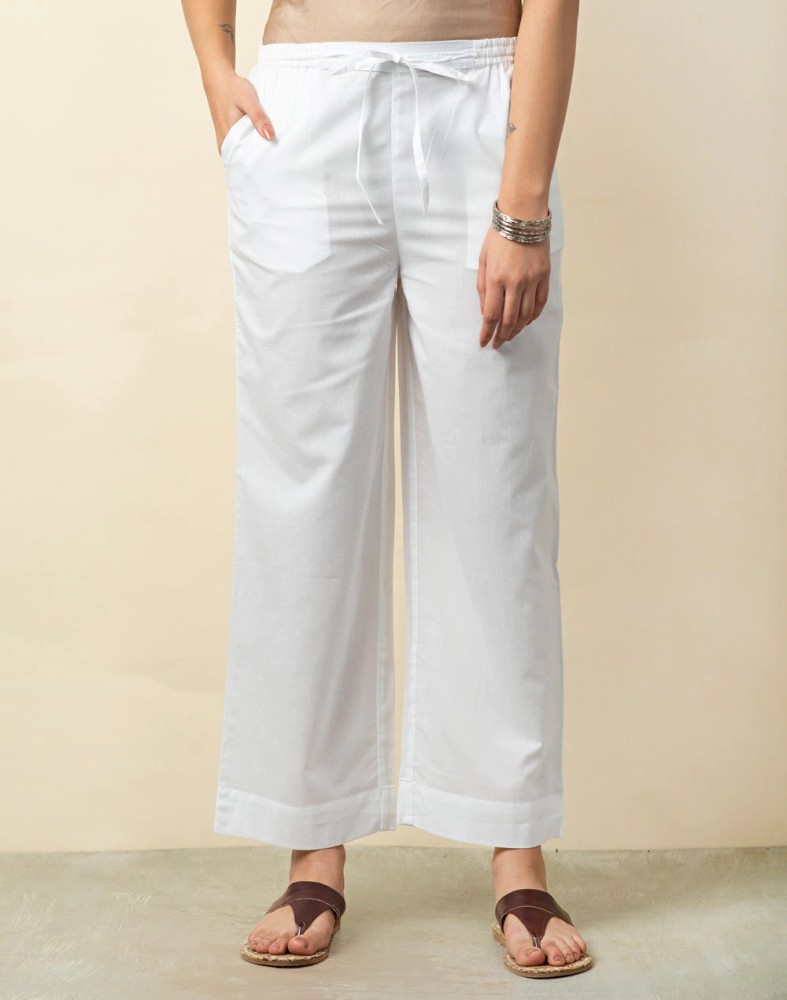 White palazzo pants on sale flipkart