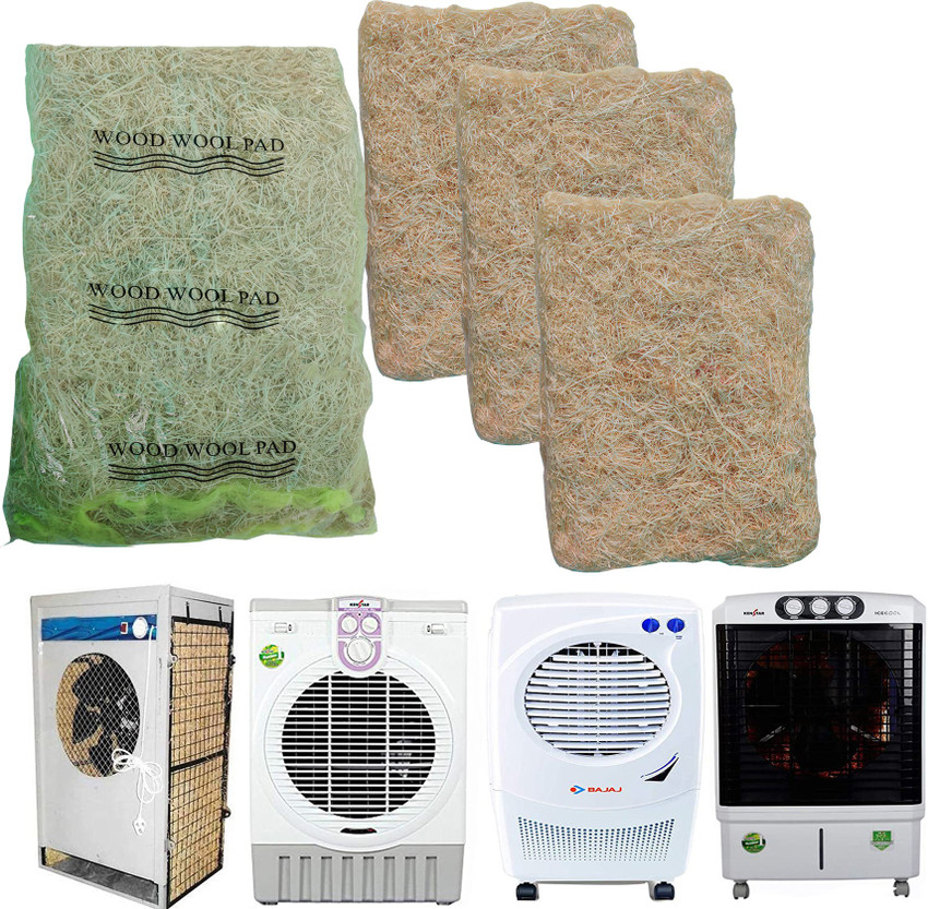 sai praseeda Air Cooler Grass Cooling Pads Wood Wool 18 x 28 Set of 3 Pack Covering with Net Suitable for Kenstar Symphony Bajai Desert Coolers No2