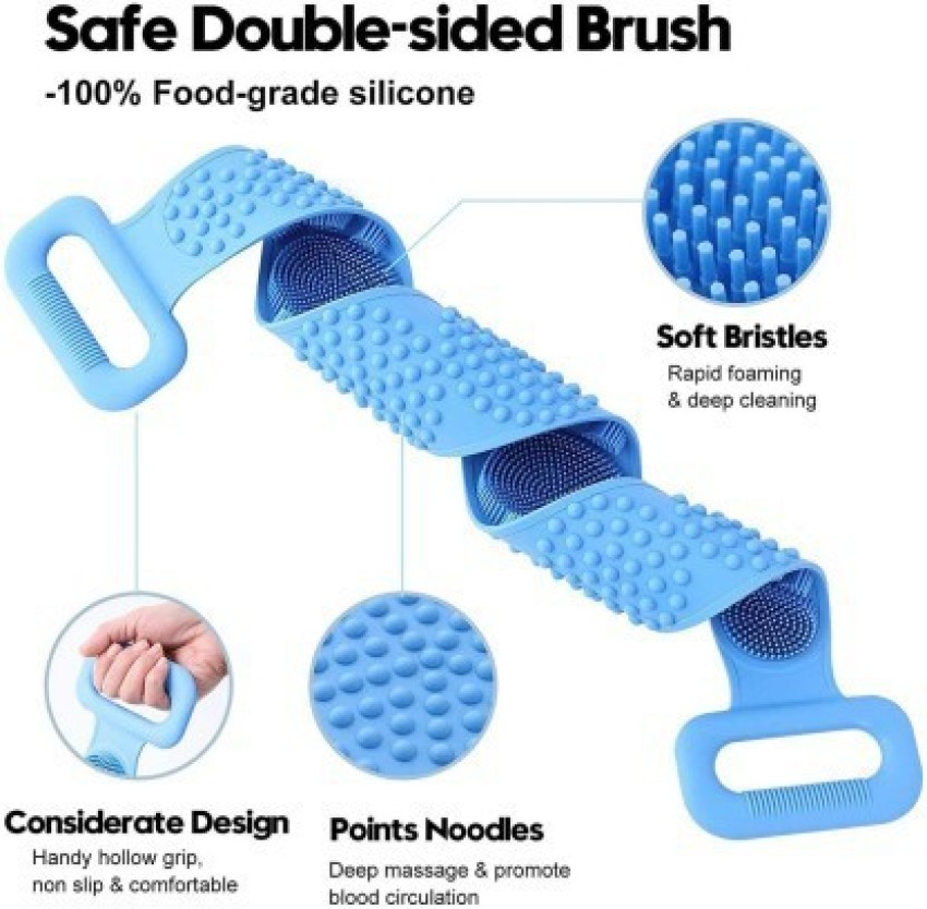 Silicone Back Scrubber for Shower, Exfoliating Lengthen Silicone Body  Scrubber, Silicone Bath Body Brush, Easy to Clean, Lathers Well,  Comfortable