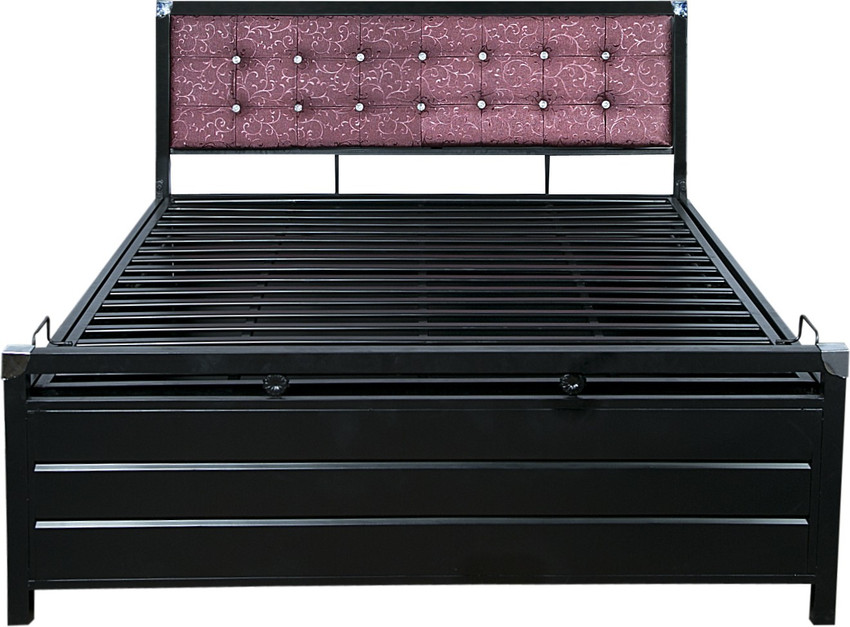 Steel single bed with storage hot sale