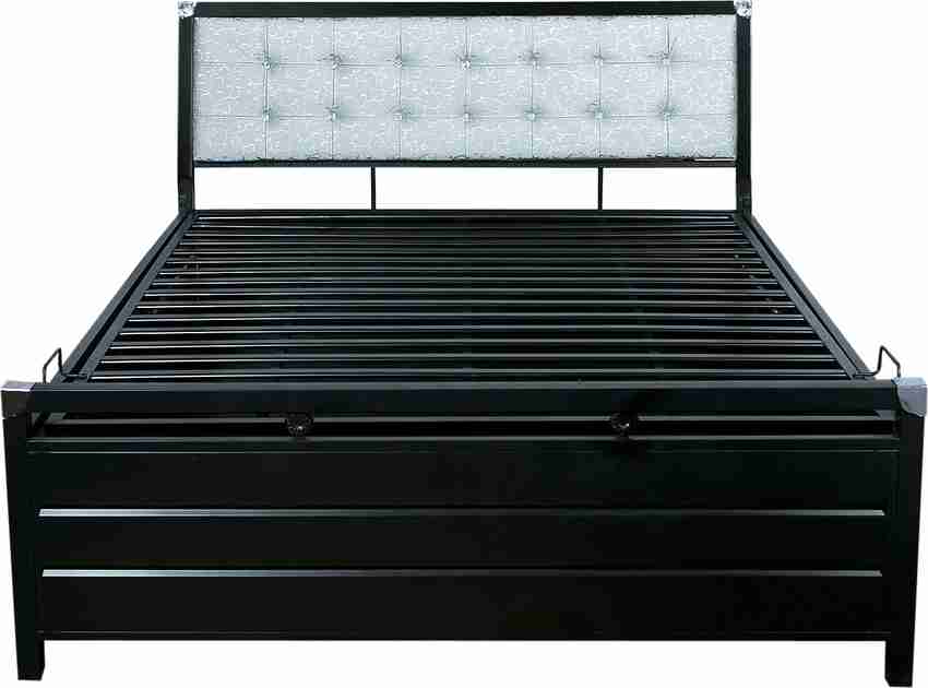 Steel double deals bed with storage