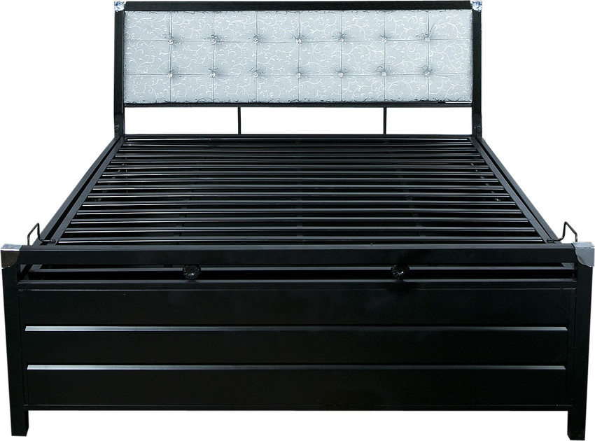 Iron double bed shop with storage