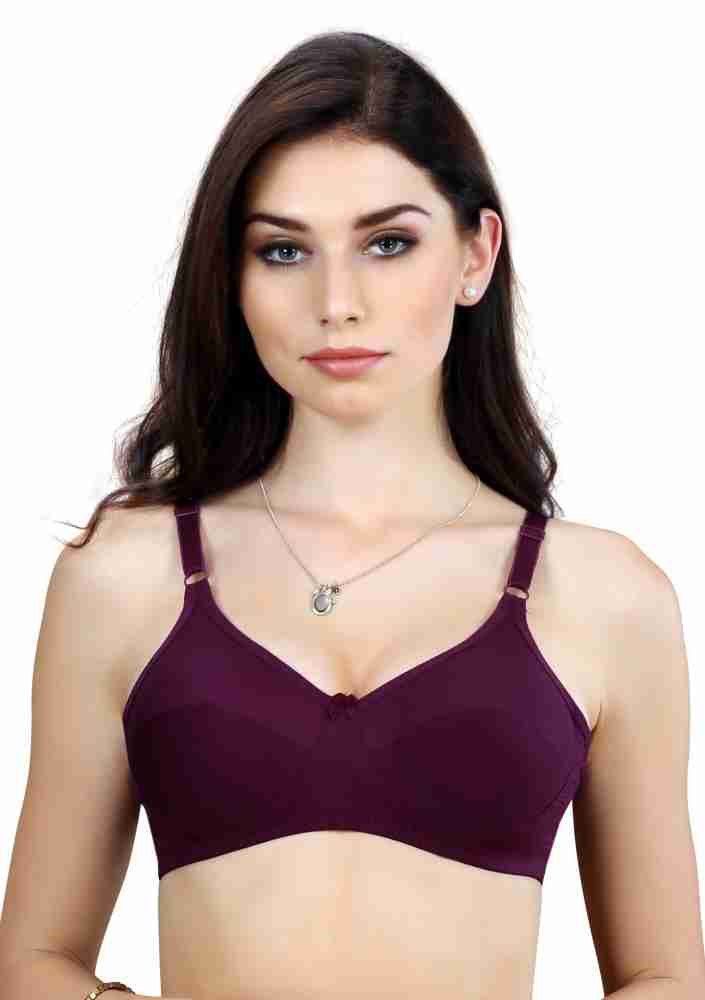 Groversons Paris Beauty by Basic Full support non padded non wired plus  size basic bra (Wine) Women Full Coverage Non Padded Bra - Buy Groversons  Paris Beauty by Basic Full support non