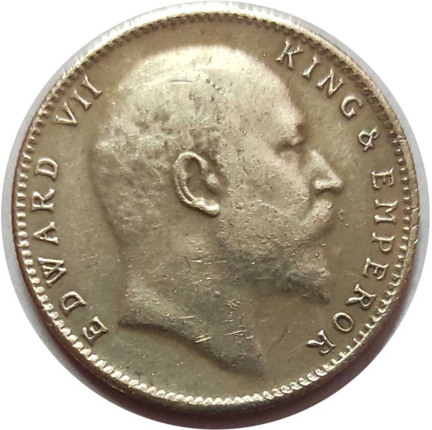 ANK Silver One Rupee Coin of King Edward VII of Bombay Mint of