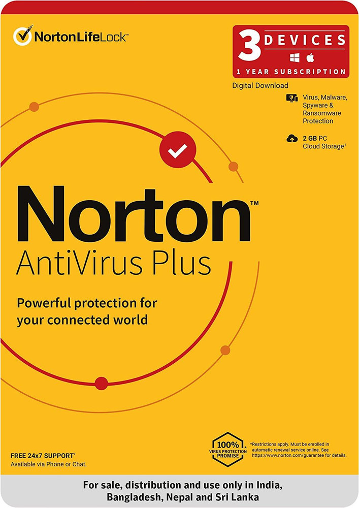 Norton 3 User PC 1 Year Anti virus Email Delivery No CD Price