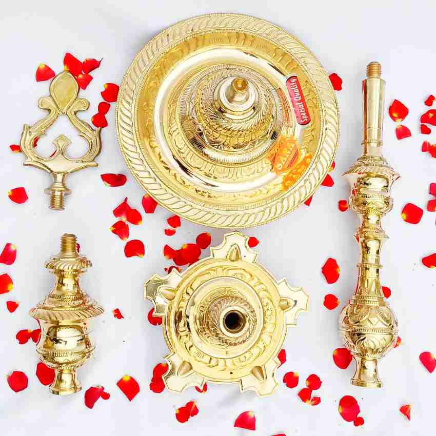 Puja N Pujari Kerala Ashtamangalyam Set for Pooja Brass Price in India -  Buy Puja N Pujari Kerala Ashtamangalyam Set for Pooja Brass online at