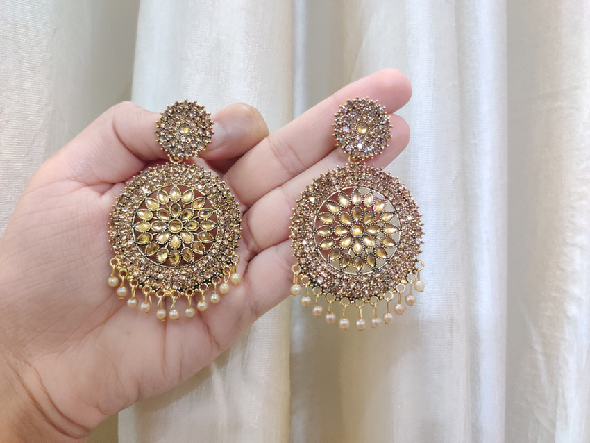 Gold colour earrings online