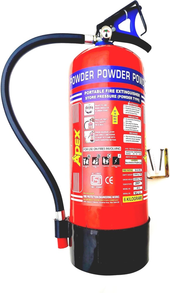SRT Apex Fire ABC Powder Type 6 Kg Eco Price Fire Extinguisher (Red and  Black) use for Home, Office, Shop, Institute, Hospital, Kitchen Fire