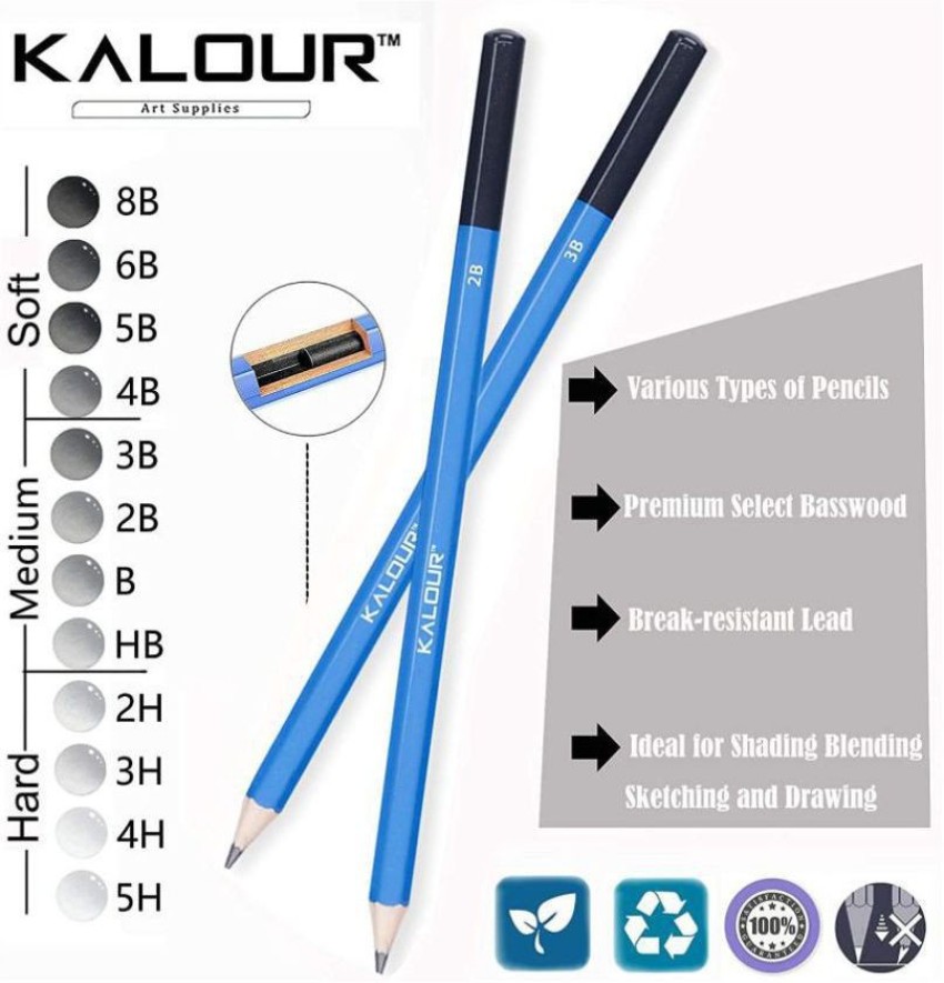 KALOUR Drawing Sketching Pencil Set,36 Pro Art Pencil Kit,12 Graphite  Pencils (8B-5H),Black & White Charcoal Pencils,Charcoal Sticks, Stumps,  Eraser, Sharpener,Tutorial,Art Supplies - Yahoo Shopping