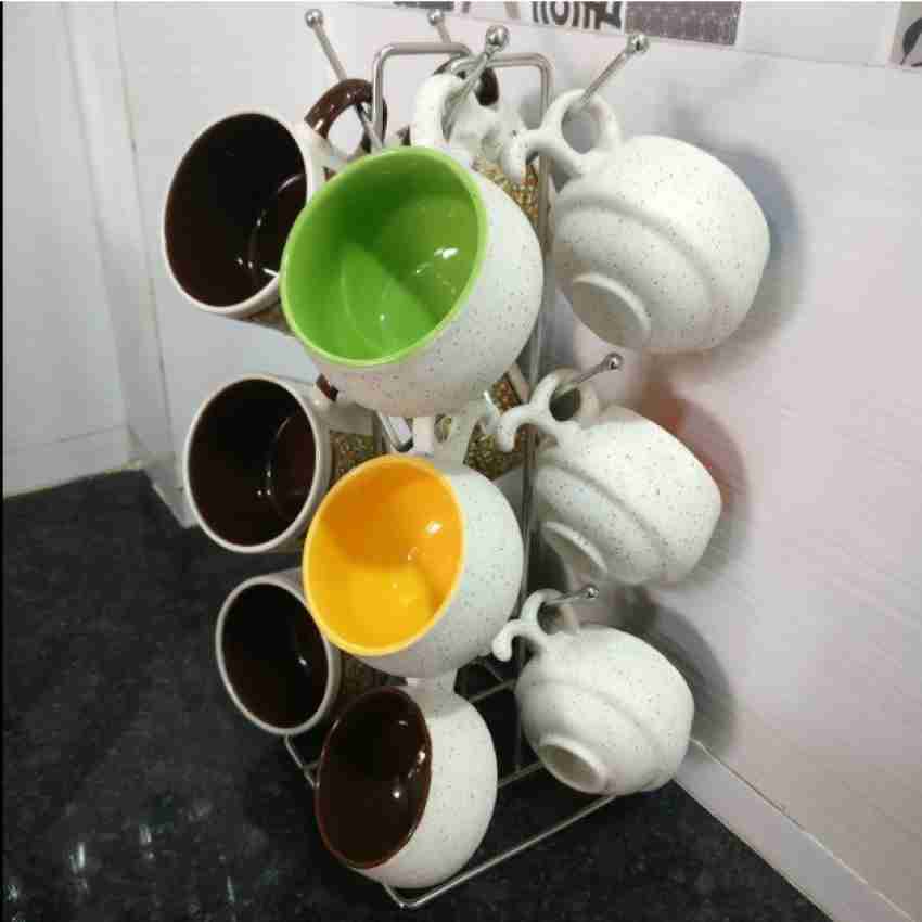 SOUVENIR Cup Kitchen Rack Steel Cup Stand, Coffee Mug and Tea Storage Rack  Stainless Steel Tree Stand, Multifunction Under Shelf Holder Organizer for  Kitchen Counter, Cabinet, Table with 12 Hooks Price in